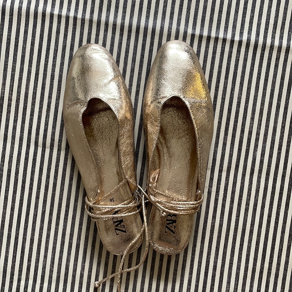Gold Zara Shoes